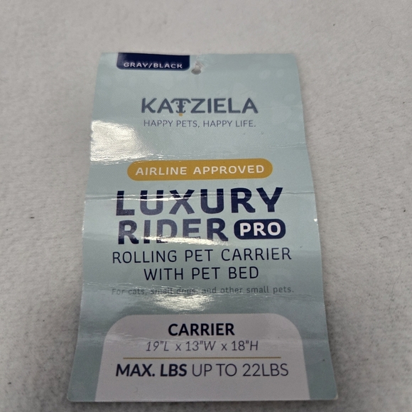 Katziela Luxury Rider Pro Pet Carrier  Double Telescopic Handle Grey - Picture 12 of 12
